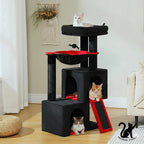 Arbre à Chat pour Chats d’Intérieur – Arbre à Chat Multiniveau avec Niches Spacieuses, Griffoirs en Sisal et Jouets