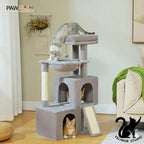 Arbre à Chat pour Chats d’Intérieur – Arbre à Chat Multiniveau avec Niches Spacieuses, Griffoirs en Sisal et Jouets