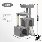 Arbre à Chat pour Chats d’Intérieur – Arbre à Chat Multiniveau avec Niches Spacieuses, Griffoirs en Sisal et Jouets