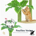 Arbre à chat en bois réglable en hauteur – Tour du sol au plafond avec grand hamac et griffoirs en sisal, condo confortable pour chats d’intérieur