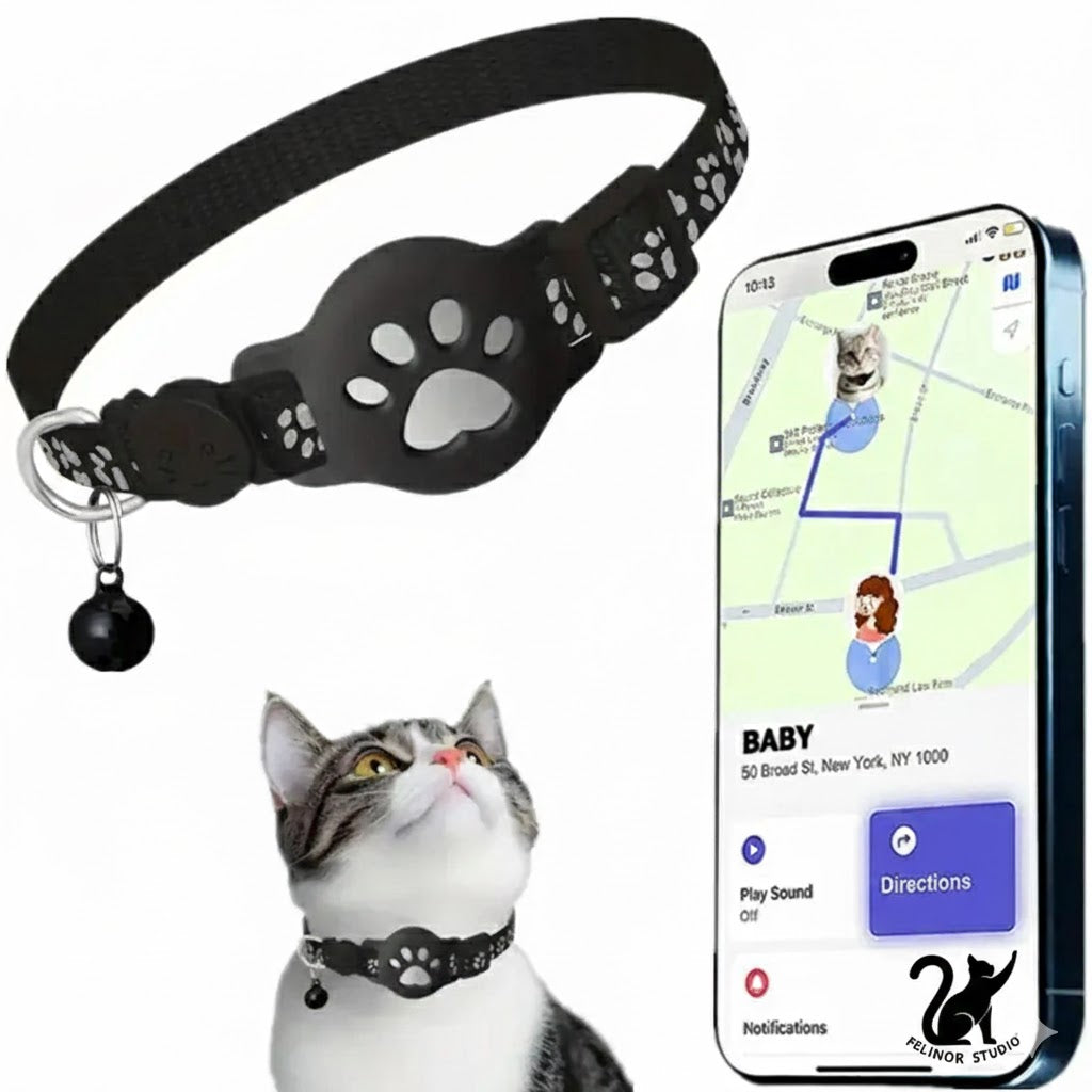 Collier GPS Intelligent pour Chat – Traceur Anti-Perte Étanche, Réfléchissant et Ajustable