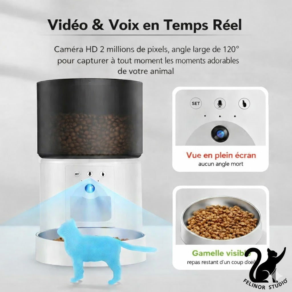 Distributeur Automatique ROJECO avec Caméra pour Chat et Chien