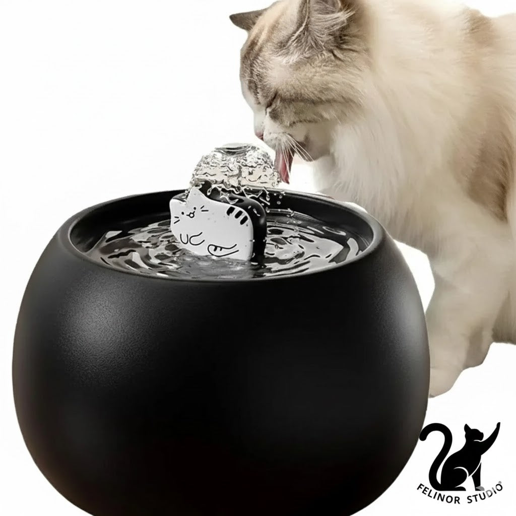 Fontaine à eau en céramique pour chat 1 L / 1,5 L – Distributeur automatique avec pompe silencieuse et filtre, idéale pour l’hydratation quotidienne