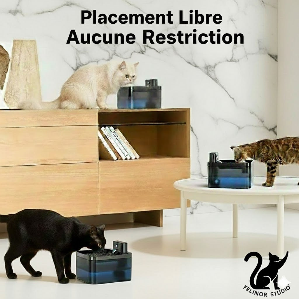 ROJECO fontaine à eau automatique sans fil pour chat – Distributeur d’eau intelligent avec capteur infrarouge et batterie 2600 mAh