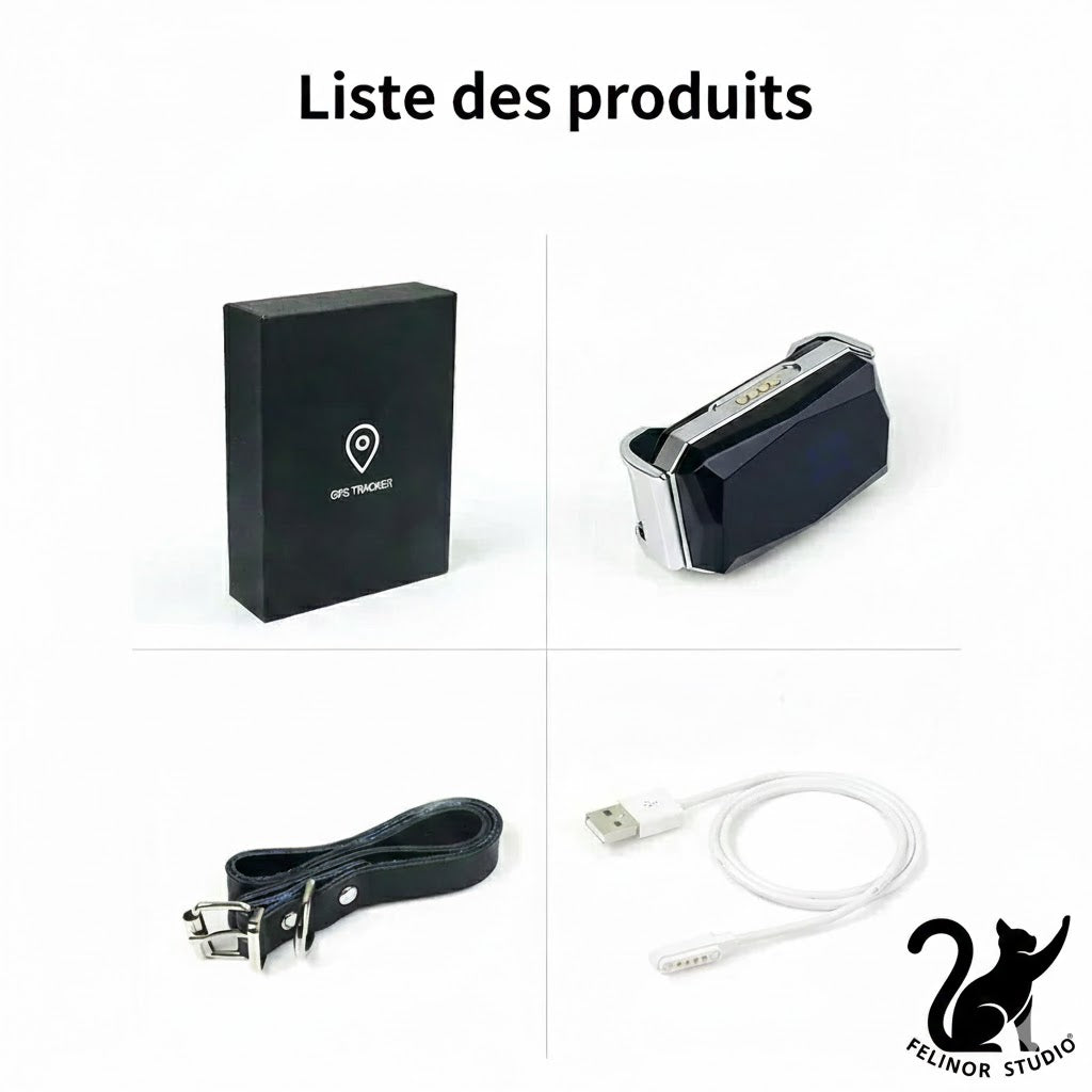 Traceur GPS intelligent G12 pour chien et chat – Collier anti-perte mini étanche – Localisateur intelligent pour animaux de compagnie