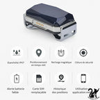 Traceur GPS intelligent G12 pour chien et chat – Collier anti-perte mini étanche – Localisateur intelligent pour animaux de compagnie