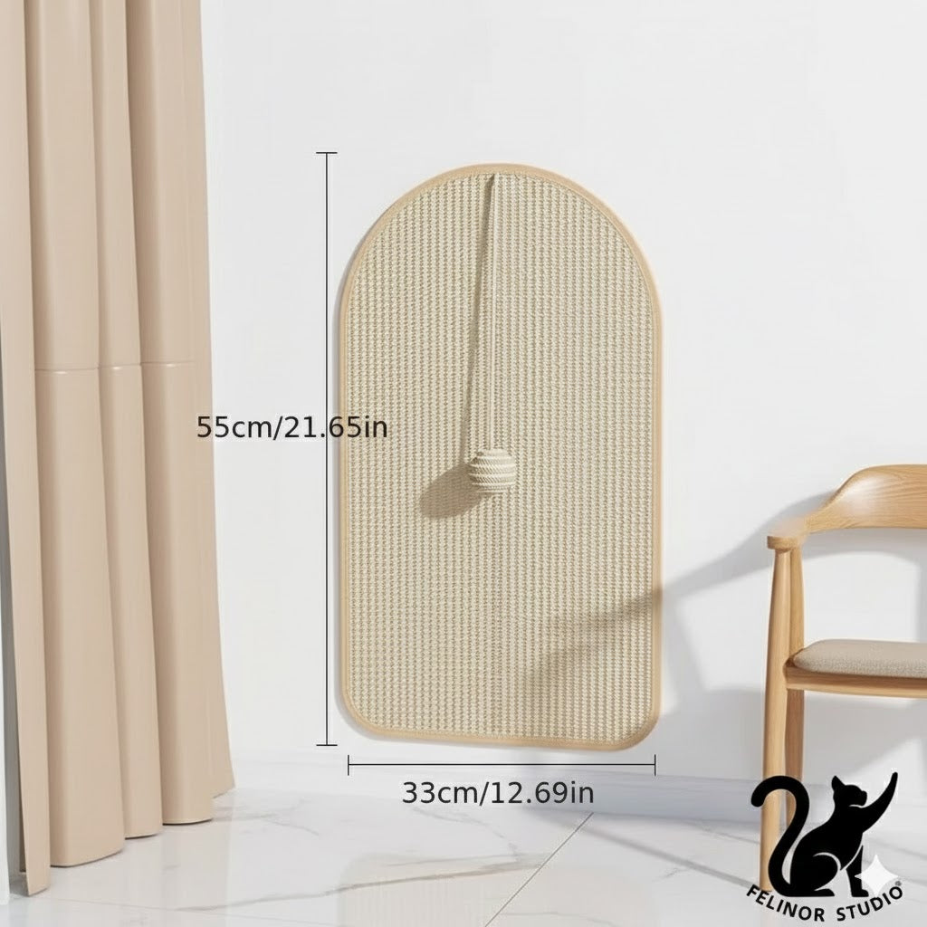 Tapis à griffer pour chat adhésif – Moquette lavable avec balle suspendue, griffoir et jouet pour protéger canapés et meubles