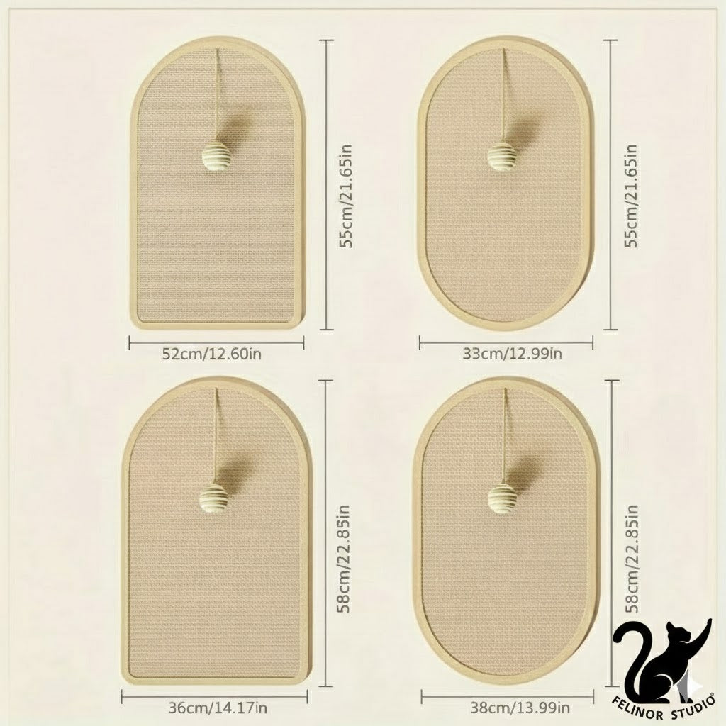 Tapis à griffer pour chat adhésif – Moquette lavable avec balle suspendue, griffoir et jouet pour protéger canapés et meubles