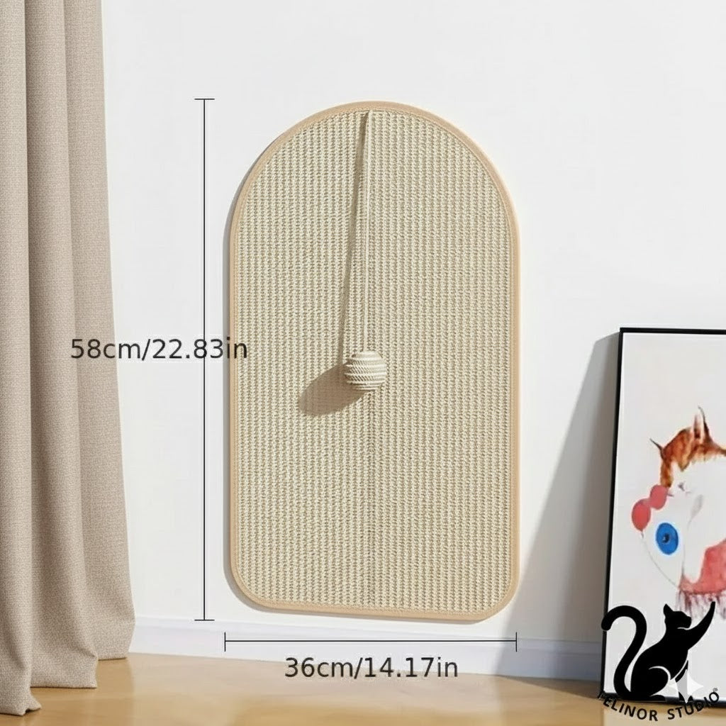 Tapis à griffer pour chat adhésif – Moquette lavable avec balle suspendue, griffoir et jouet pour protéger canapés et meubles