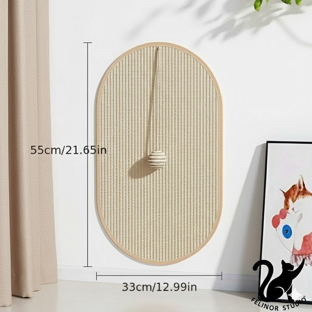 Tapis à griffer pour chat adhésif – Moquette lavable avec balle suspendue, griffoir et jouet pour protéger canapés et meubles