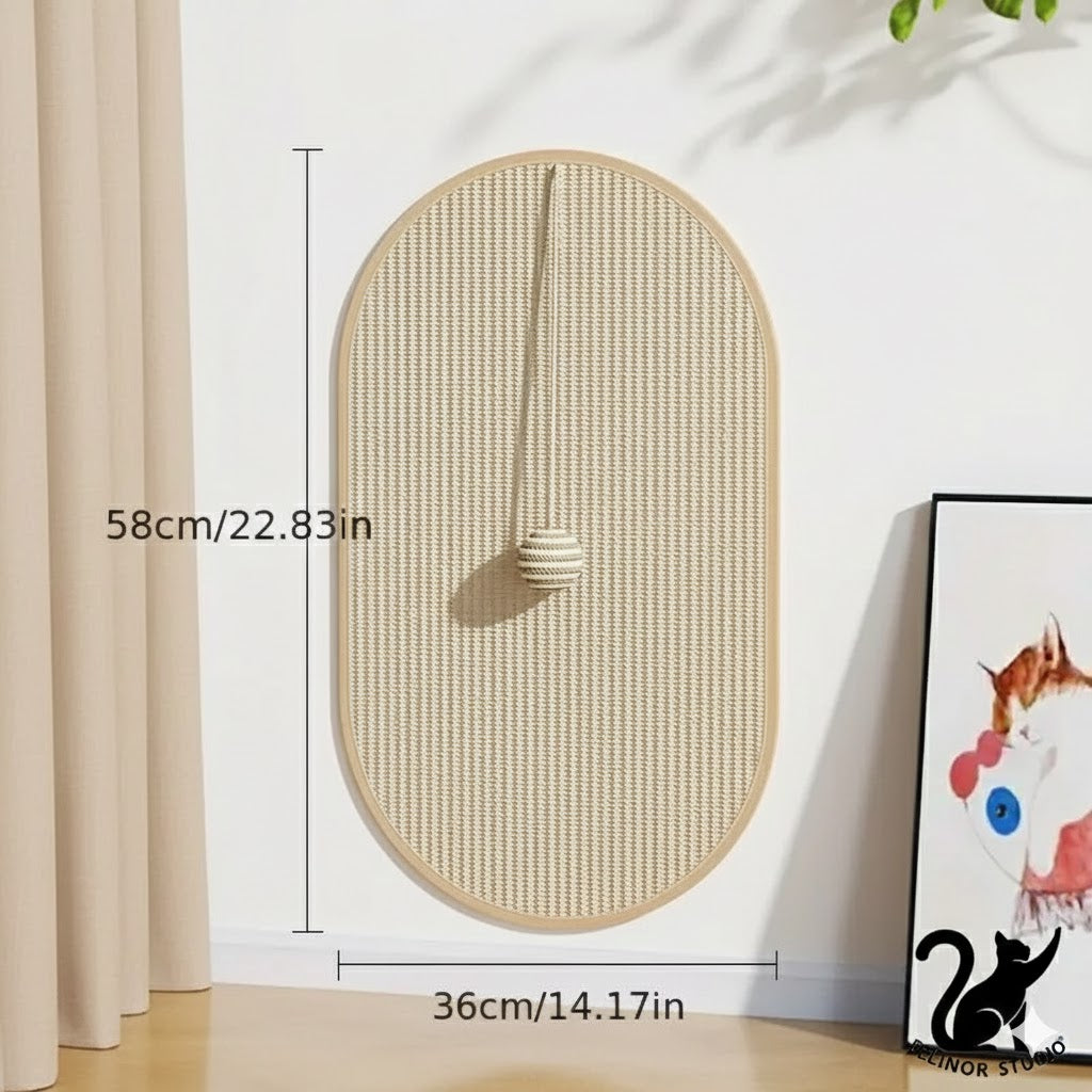 Tapis à griffer pour chat adhésif – Moquette lavable avec balle suspendue, griffoir et jouet pour protéger canapés et meubles