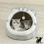 Lit chaud pour chat en forme de grotte – Maison d’hiver douillette avec coussin, panier moelleux pour chats et petits chiens