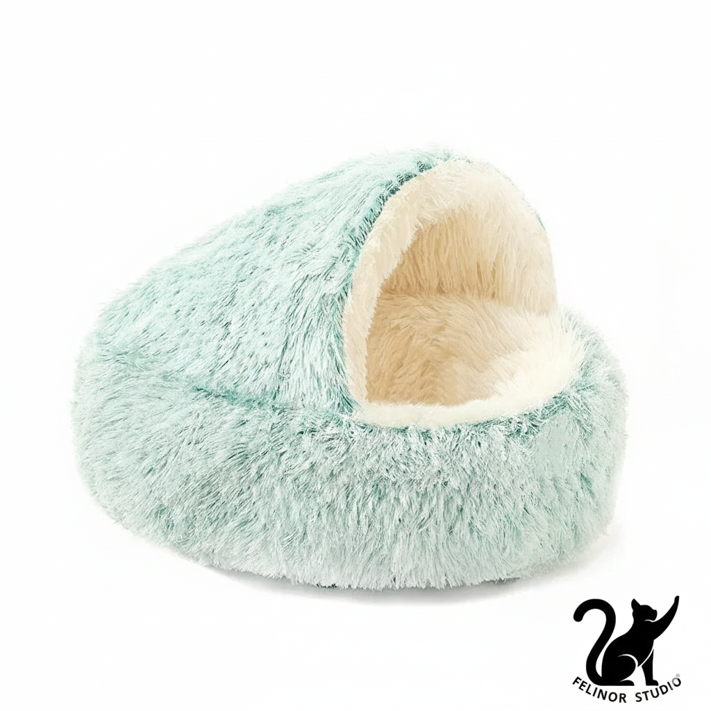 Lit pour chat en peluche 2-en-1 – Chaud et ultra confortable