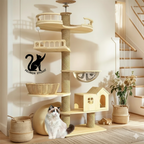 Arbre à chat premium en bois – Structure réglable et ultra stable