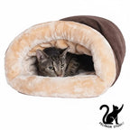Sac de couchage chaud pour chat – Nid semi-fermé pour l’automne et l’hiver, confortable, démontable et lavable, idéal pour petits et moyens animaux