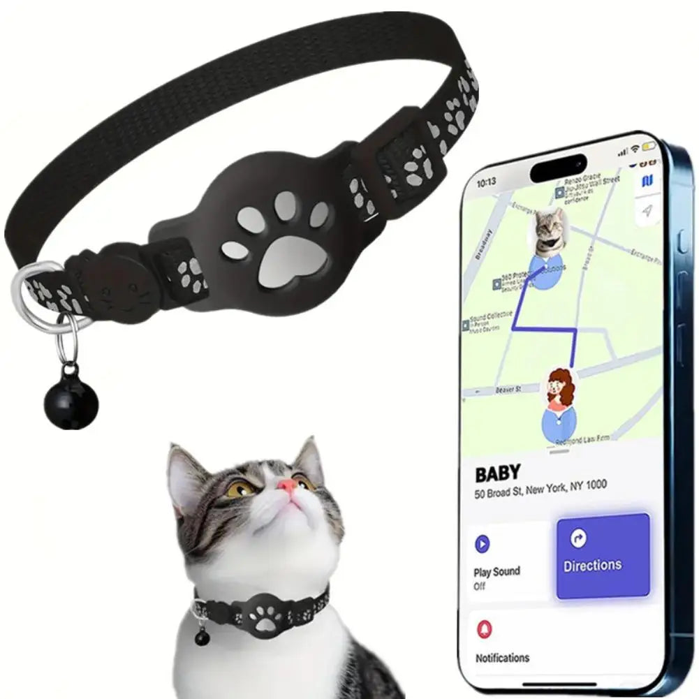 Collier GPS Intelligent pour Chat – Traceur Anti-Perte Étanche, Réfléchissant et Ajustable