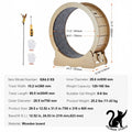 Tapis de course pour chat en bois – Roue d’exercice silencieuse 75, 81, 110 ou 132 cm – Antidérapant, stable et sécurisé pour chats d’intérieur