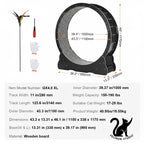 Tapis de course pour chat en bois – Roue d’exercice silencieuse 75, 81, 110 ou 132 cm – Antidérapant, stable et sécurisé pour chats d’intérieur