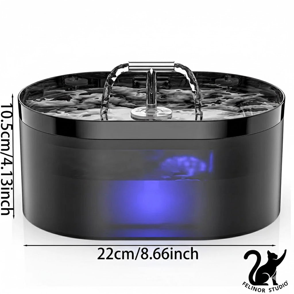 Fontaine à eau pour chat 2,2 L en forme de T – Distributeur automatique avec filtre et pompe ultra silencieuse pour une hydratation saine
